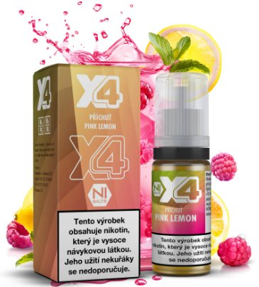 Liquid X4 Bar Juice - Maliny, citrón (Pink Lemon) 10ml - 20mg