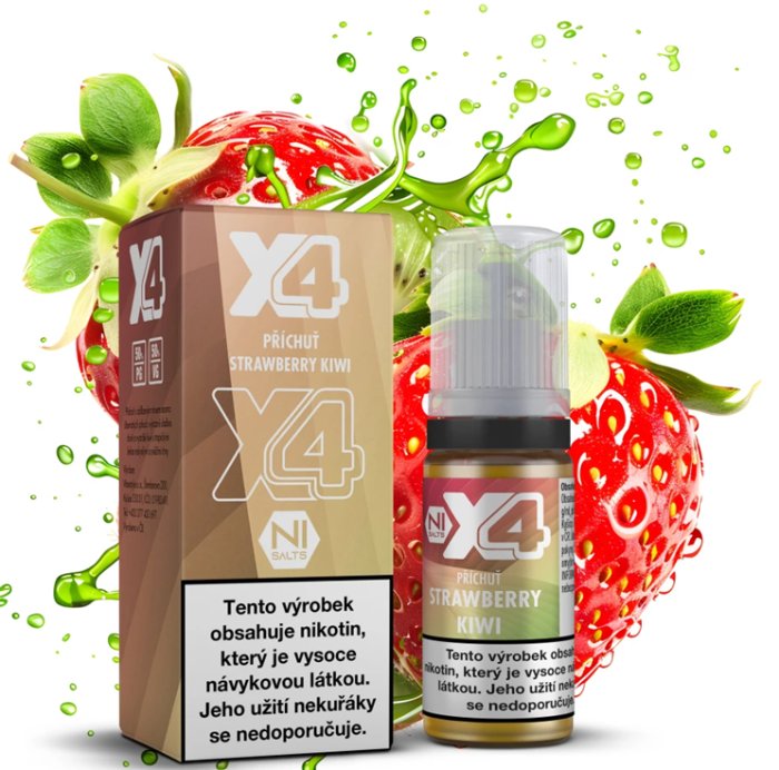 Liquid X4 Bar Juice - Jahoda a kiwi (Strawberry Kiwi) 10ml - 20mg