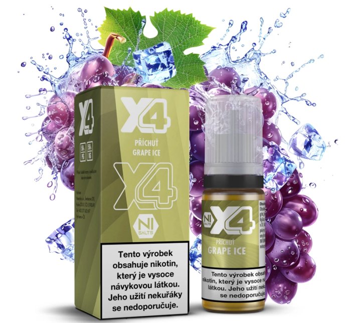 Liquid X4 Bar Juice - Chladivé hroznové víno (Grape Ice) 10ml - 20mg Liquid X4 Bar Juice - Chladivé hroznové víno (Grape Ice) 10ml - 20mg